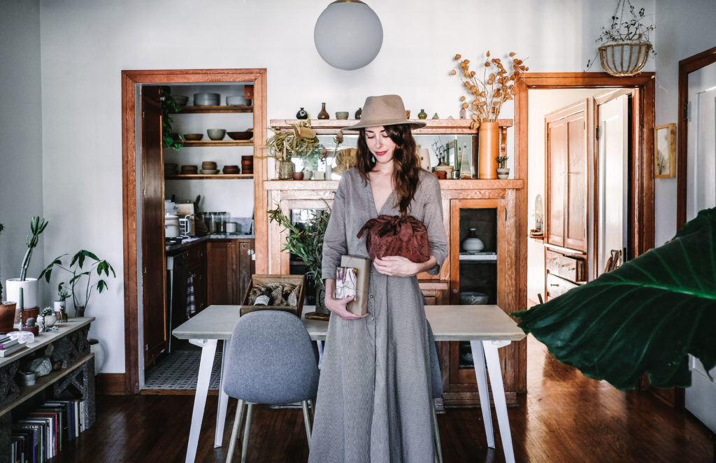Sustainable gift giving and gift wrapping ideas on local milk blog with Beth Kirby and Kristine Claghorn of Cabin Vintage