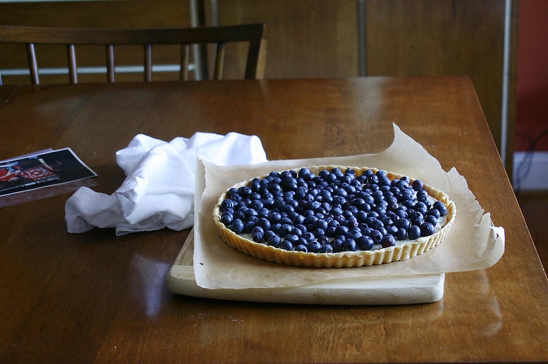 blueberry tart dining room table