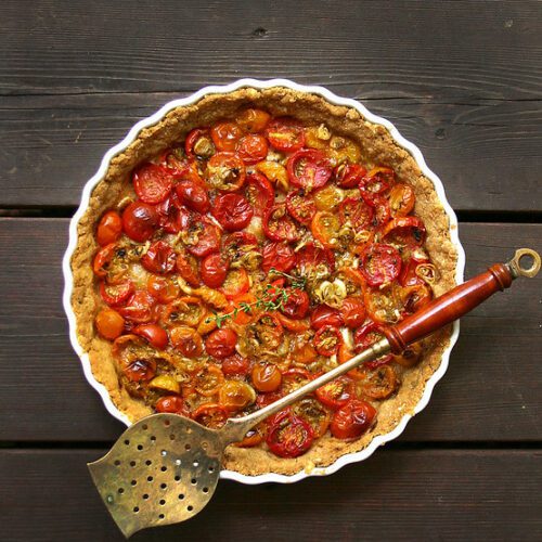 Roasted Tomato & Scallion Tart with a Whole Wheat Cheese Crust - Local ...
