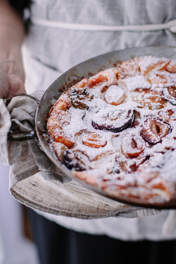 plum clafoutis used to help baby led weaning