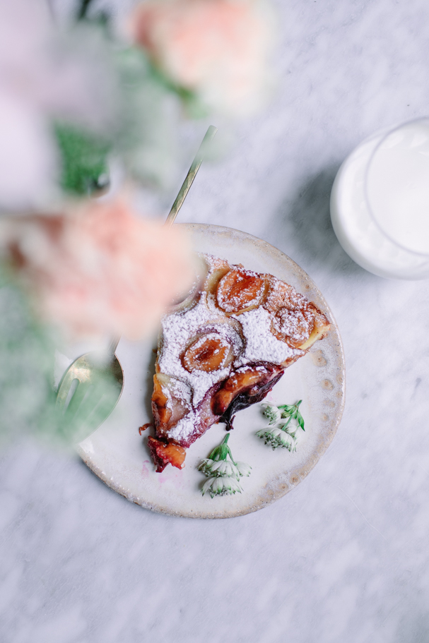 food photography for homemade clafoutis 