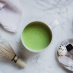 a quick & easy super healthy vegan coconut matcha latte recipe made with coconut milk, the perfect, creamy herbal morning potion that