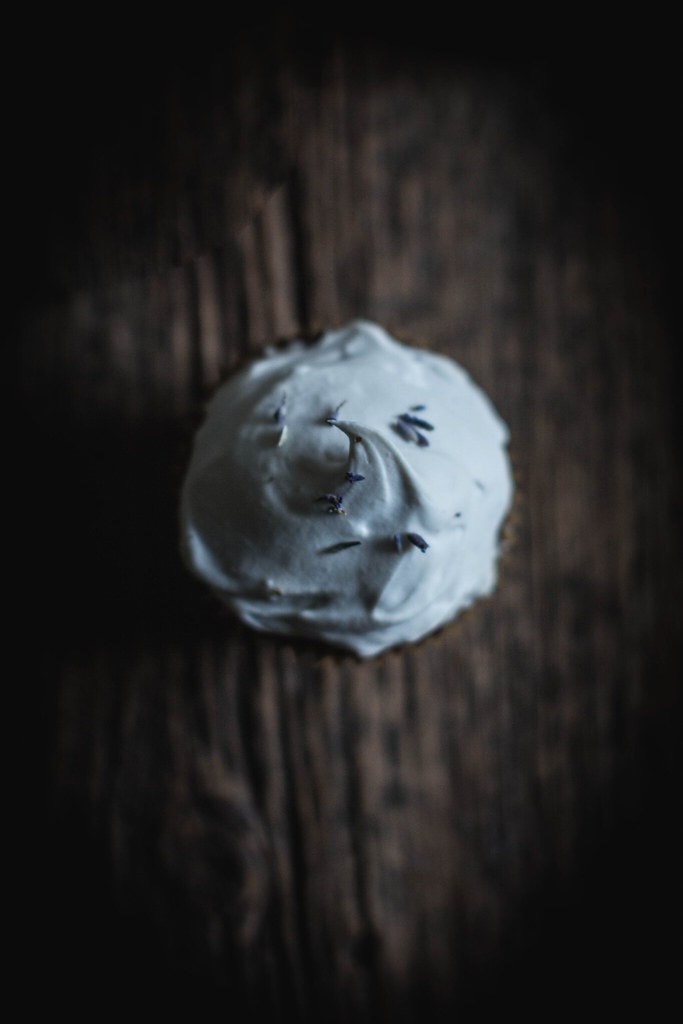 vegan & gluten free salted chocolate & lavender cupcakes with whipped honey coconut cream recipe