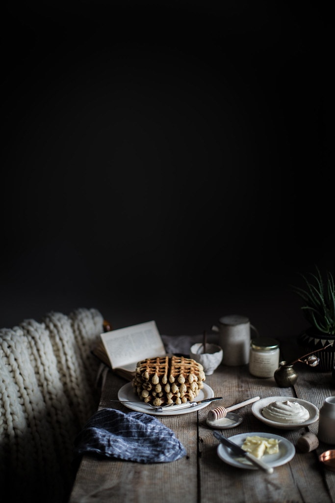 earl grey waffles + whipped honey cream