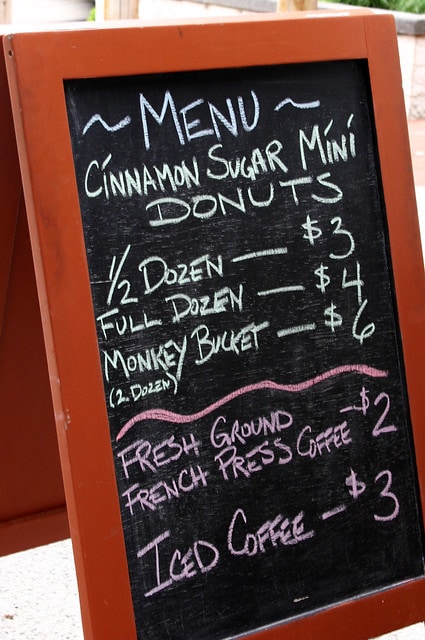 monkeytown donut menu