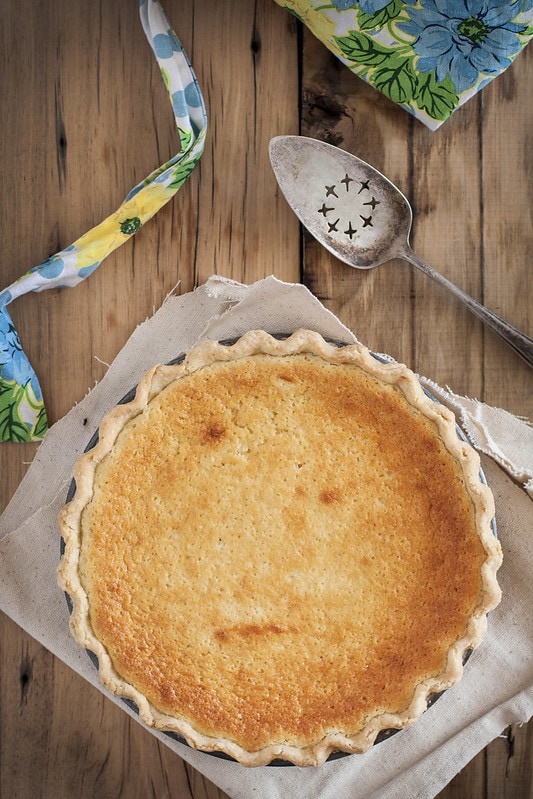 buttermilk pie in a cornmeal & lard crust